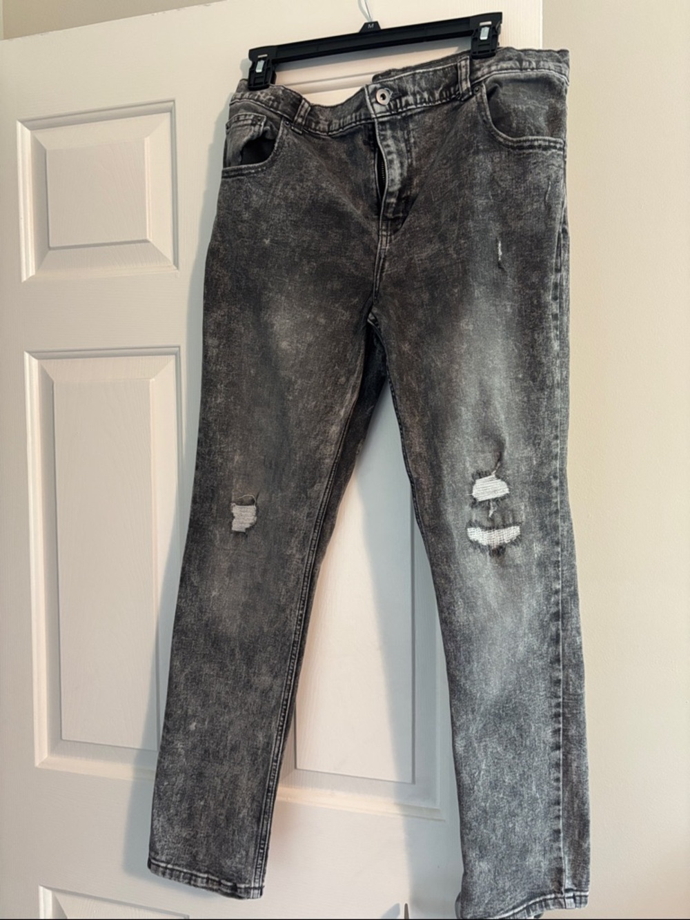 Kids Distressed Grey Washed Jeans